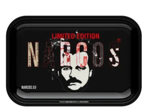 Narcos Metal Rolling Tray Black Small Tálca