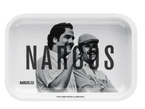 Narcos Metal Rolling Tray White Medium Tálca