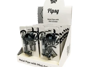 Best Buds Pipsy Black Plastic-Metal Pipe with Mini Grinder